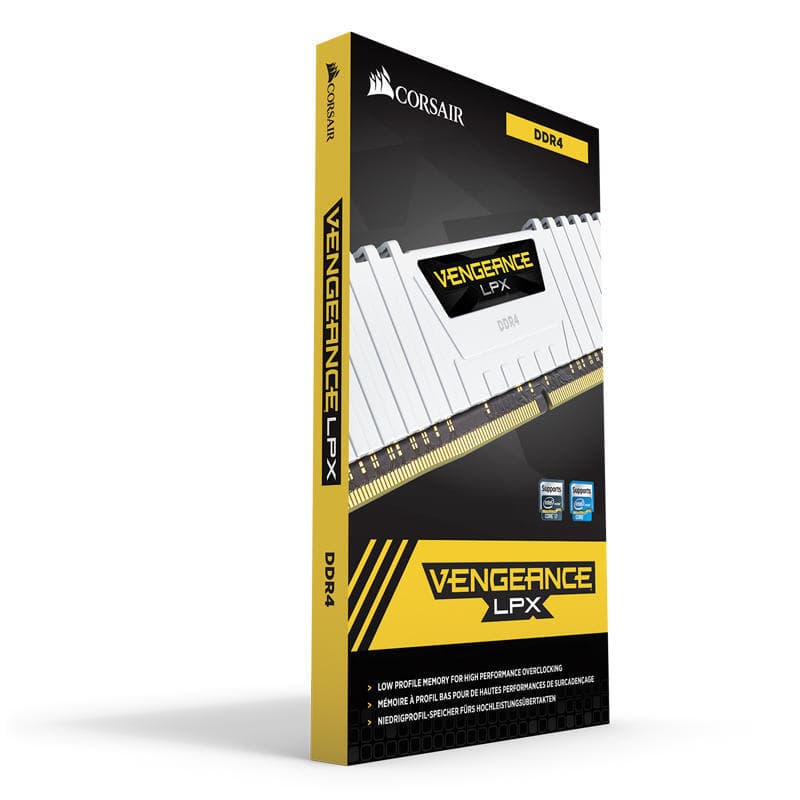 Corsair Vengeance LPX 16GB, DDR4, 3200MHz, CL16, 2x8GB, 1.35V, Alb "CMK16GX4M2B3200C16W" — miniatură
