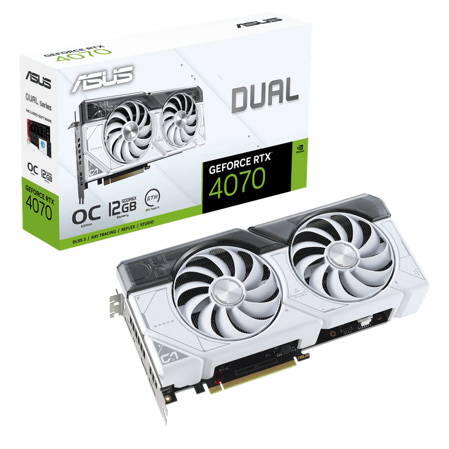 VGA Asus TUF RTX4070 OC 12G GAMING WHITE "DUAL-RTX4070-O12GW"