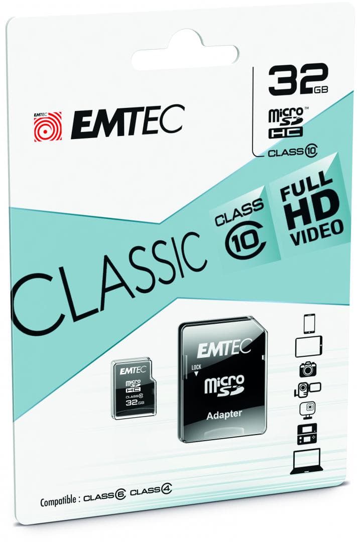 MICRO SD MICROSDHC 32GB CL10 EMTEC "ECMSDM32GHC10CG"