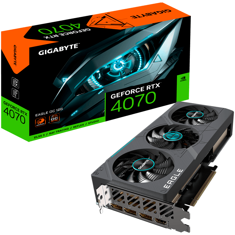 GIGABYTE Video Card NVIDIA GeForce RTX 4070 EAGLE OC 12GB, GDDR6X 12GB/192bit, PCI-E 4.0, 1x HDMI, 3x DP, Retail "GV-N4070EAGLE OC-12GD"