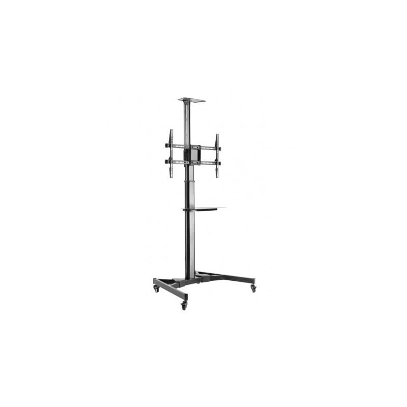 Stand TV mobil pe roti, raft pentru dispozitive multimedia, 37 - 70 inch, reglabil, TECHLY, negru, ICA-TR46 "ICA-TR46"