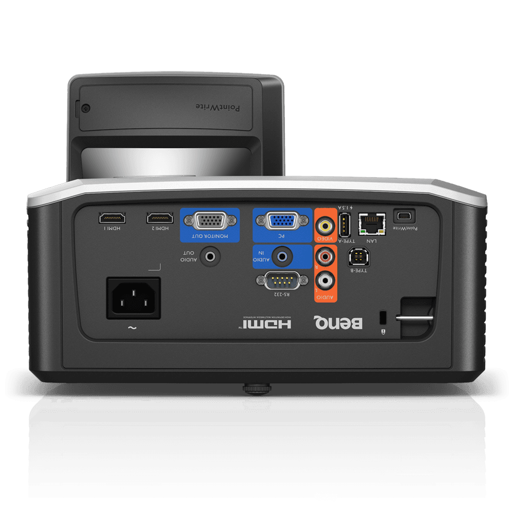 Proiector BENQ, DLP 1280x800, 3500 lum, 16:10, 10.000:1, 5.000 ore, D-sub, RCA, HDMI,RJ45,USB-A, USB-B, RS232, 2x10W, audio in/out, telecomanda, WM04G4, 5 kg, alb, "MW855UST+" — miniatură