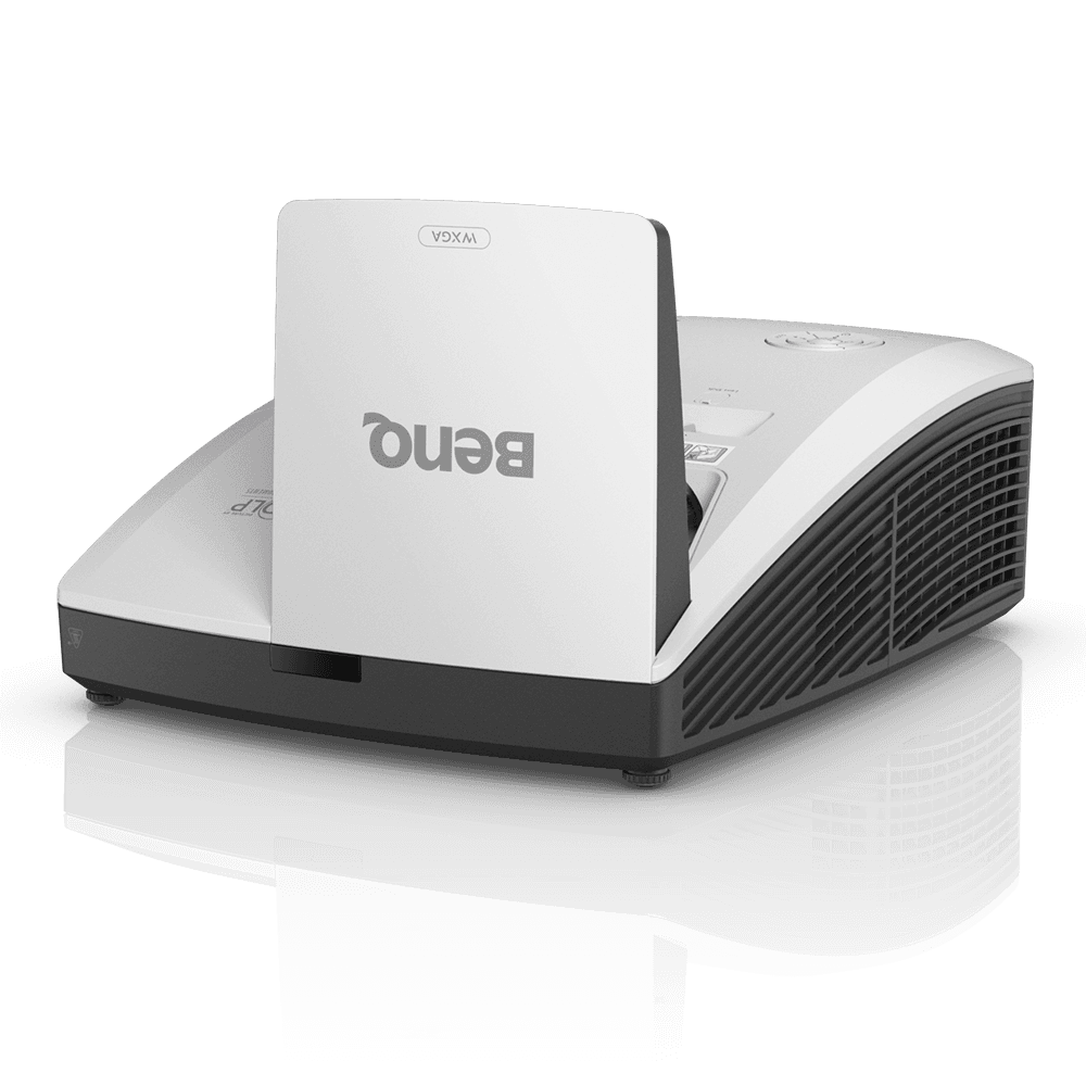 Proiector BENQ, DLP 1280x800, 3500 lum, 16:10, 10.000:1, 5.000 ore, D-sub, RCA, HDMI,RJ45,USB-A, USB-B, RS232, 2x10W, audio in/out, telecomanda, WM04G4, 5 kg, alb, "MW855UST+" — miniatură