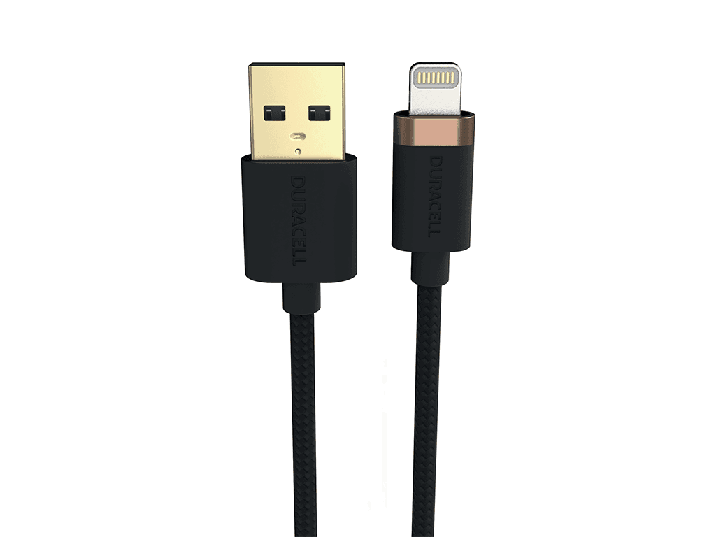 Cablu Duracell USB-A to Lightning C89 0.3m Black "USB8012A" — miniatură