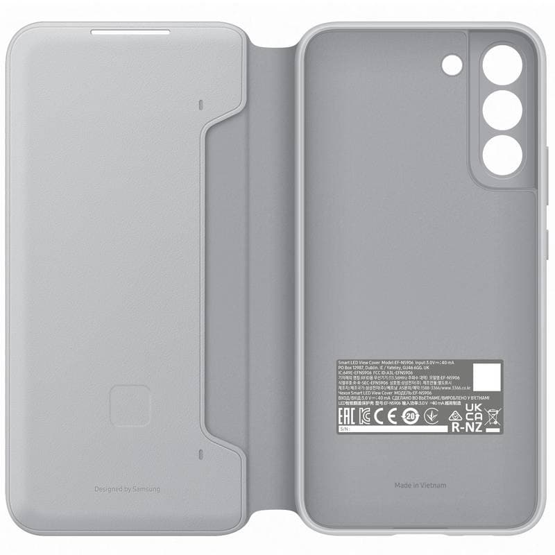 Galaxy S22; Smart LED View Cover; Light Gray "EF-NS901PJEGEE" — miniatură