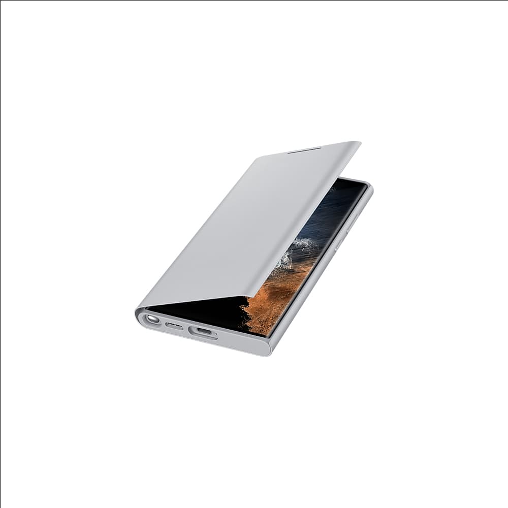 Galaxy S22 Ultra; Smart LED View Cover; Light Gray "EF-NS908PJEGEE" — miniatură