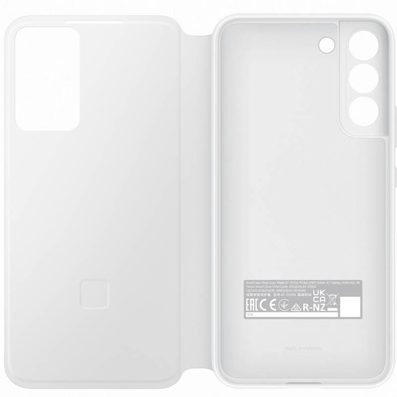 Galaxy S22; Smart Clear View Cover; White "EF-ZS901CWEGEE" — miniatură