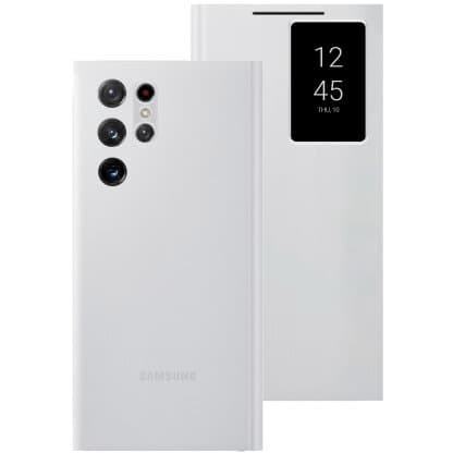 Galaxy S22 Ultra; Smart Clear View Cover; White "EF-ZS908CWEGEE" — miniatură