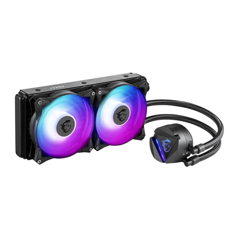 Cooler MSI "MAG CORELIQUID 240R V2", skt universal, racire cu lichid, ventilator 120 mm x 2, 2000 rpm, iluminat ARGB, "MAG CORELIQUID 240R V2" — miniatură