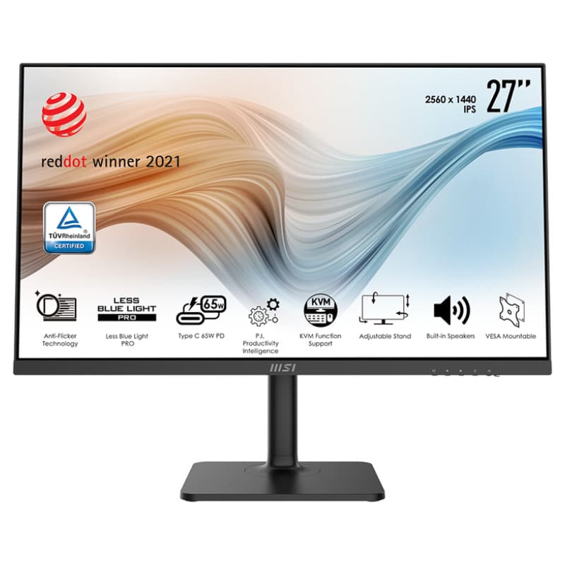 MSI Modern MD272QP 27inch IPS 75Hz 4ms Type-C 65W 1xUSB 2.0 Type B 2xUSB 2.0 Type A Black "MODERN MD272QP"