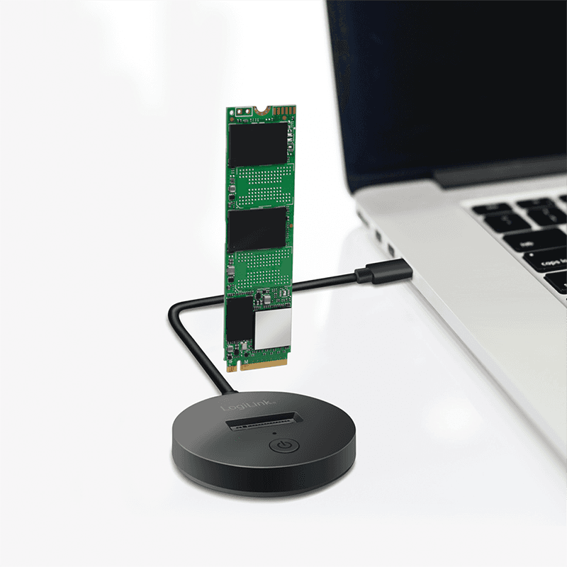 ADAPTOR USB LOGILINK, M.2 NVMe (PCIe) / SATA (NGFF) la USB 3.2 Gen 2, viteza max 10 Gb/s, negru "QP0032" — miniatură