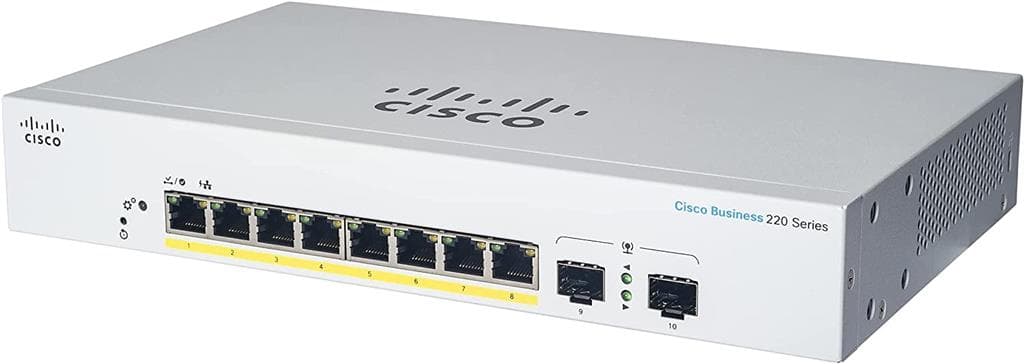 CBS220 SMART 8-PORT GE POE EXT/PS 2X1G SFP "CBS220-8P-E-2G-EU"