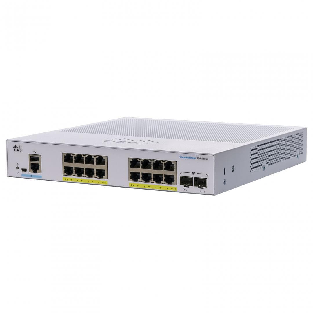 CISCO CBS250-16P-2G 16GB 2SFP SWITCH POE "CBS250-16P-2G"