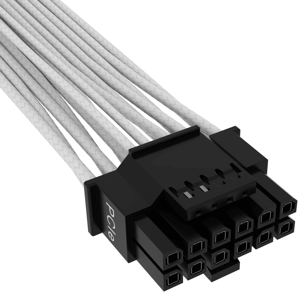Corsair Cablu 12+4pin, PCIe Gen 5, 12VHPWR, 600W, Type 4, fire invelite individual, Alb "CP-8920332" — miniatură