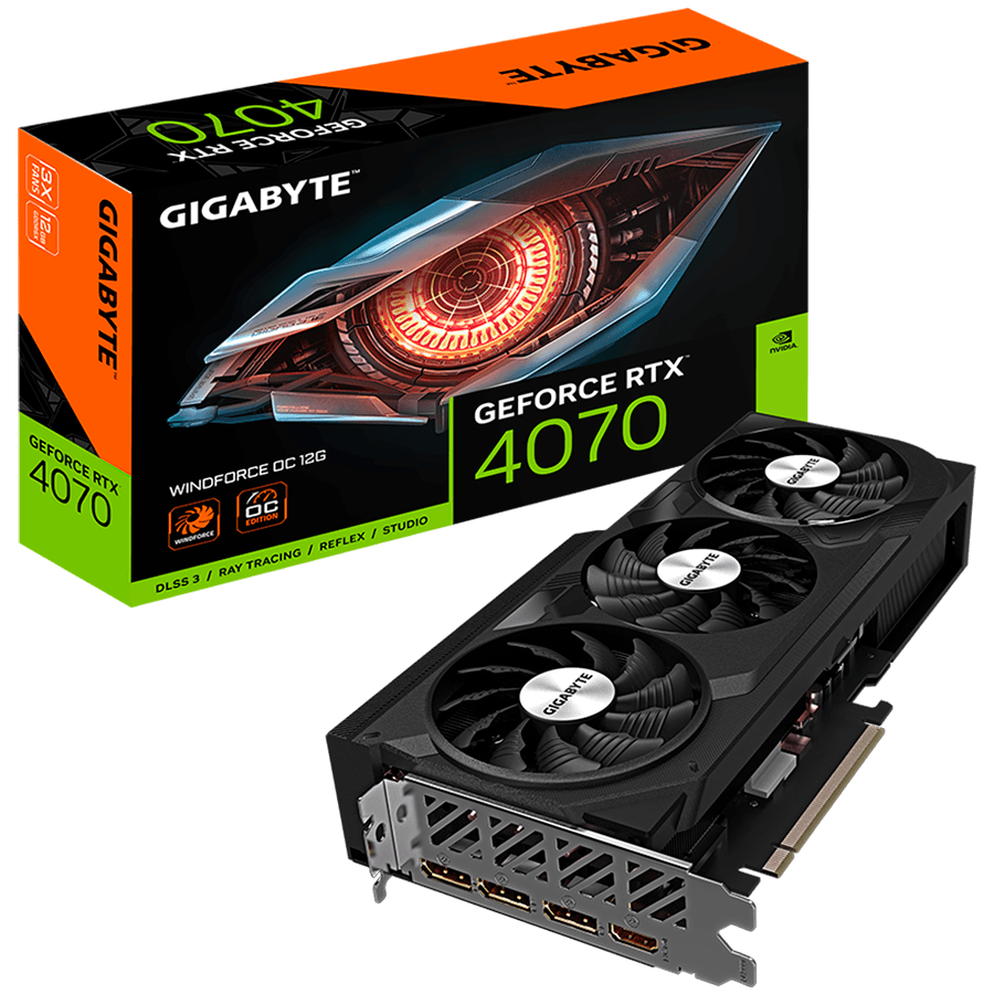 GIGABYTE Video Card NVIDIA GeForce RTX 4070 WINDFORCE OC 12GB, GDDR6X 12GB/192bit, PCI-E 4.0, 1x HDMI, 3x DP, Retail "GV-N4070WF3OC-12GD"