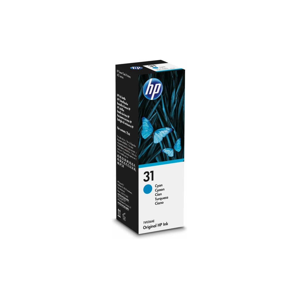 Cartus Cerneala Original HP Cyan, nr.31, pentru HP Smart Tank 555|7005|7006|7305|7306|7605|7606|500|550|555|559|570|600|650|655|450|455|457, 70ml, incl.TV 0 RON, "1VU26AE "