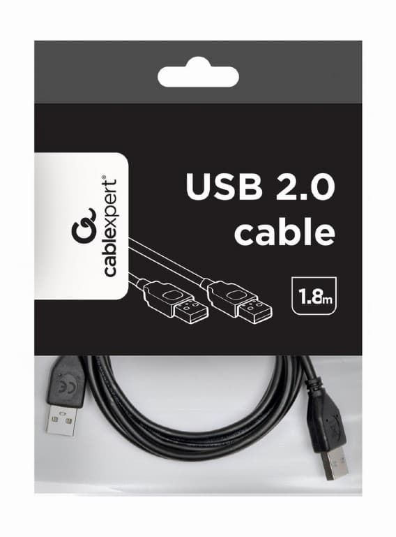 CABLU USB GEMBIRD pt. conectare HUB / HDD, USB 2.0 (T) la USB 2.0 (T), 1.8m, black, "CCP-USB2-AMAM-6" — miniatură