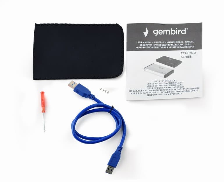 RACK extern GEMBIRD, pt HDD, 2.5 inch, S-ATA, interfata PC USB 3.0, aluminiu, albastru, "EE2-U3S-2-B" — miniatură