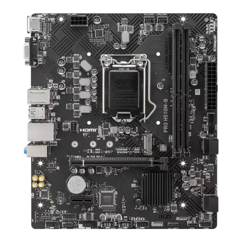 MSI PRO H510M-B DDR4, mATX, Chipset H470 (supports only 10th Intel processors), Socket 1200, DDR4/2933MHz, 1xPCIe x16 slots, 1xM.2 slots, 1xHDMI, 1xVGA, 2xUSB 3.2 Gen1, 4xUSB 2.0, 3Y "PRO_H510M-B"