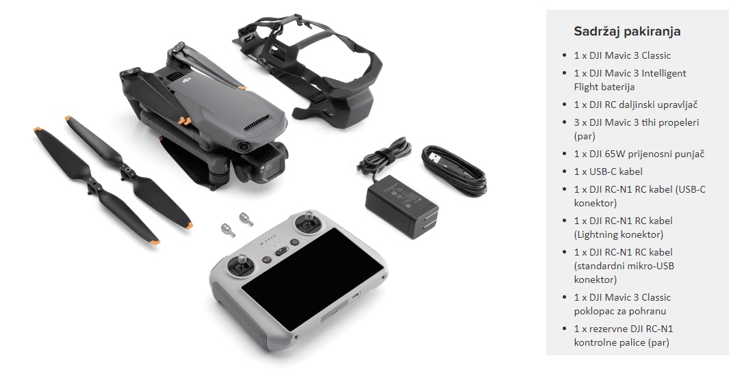Drona DJI Mavic 3 Classic + Smart ControllerAutonomie 46min, gimbal 3 axe "CP.MA.00000555.01" — miniatură