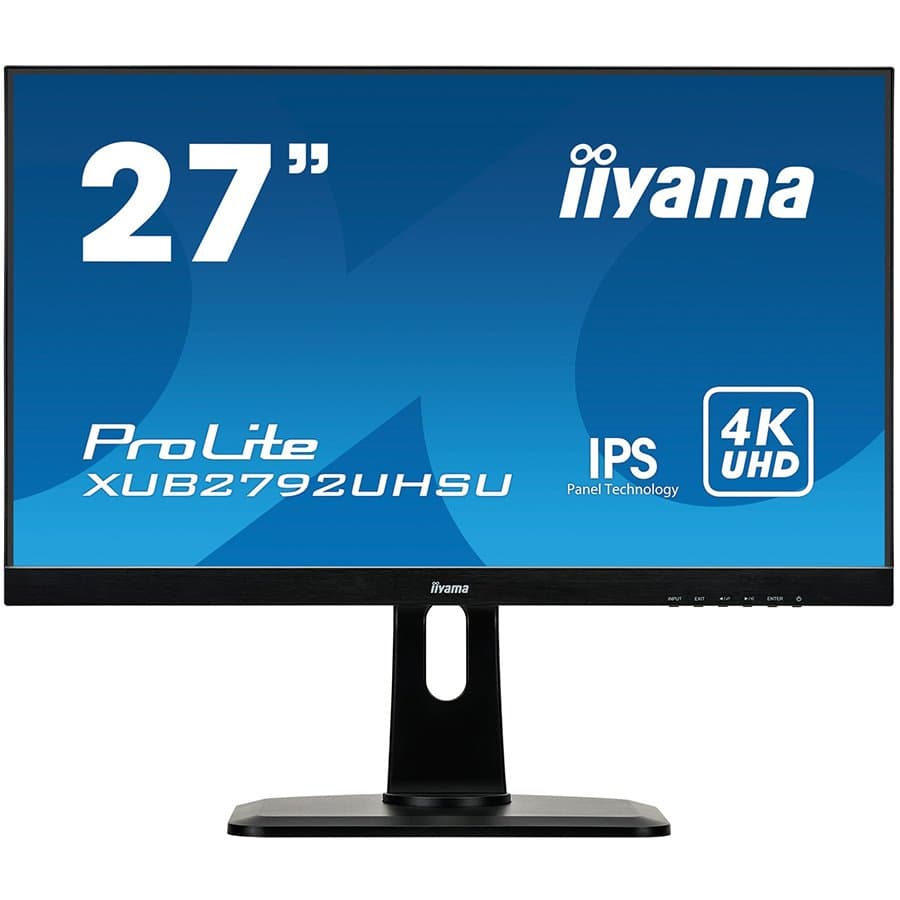 IIYAMA Monitor Prolite, 27" ETE, ULTRA SLIM LINE, 3840x2160 UHD, IPS, 4ms, 13cm height adj. stand, 300cd/m2, DVI, HDMI, DisplayPort, Speakers, USB-HUB(2x3.0) "XUB2792UHSU-B1"
