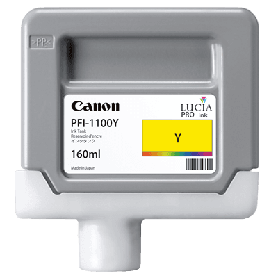 Cartus Cerneala Original Canon Yellow, PFI-1100Y, pentru IPF PRO-2000|PRO-4000|PRO-6000, 160ml, incl.TV 0.15 RON,NOPP, "0853C001AA"