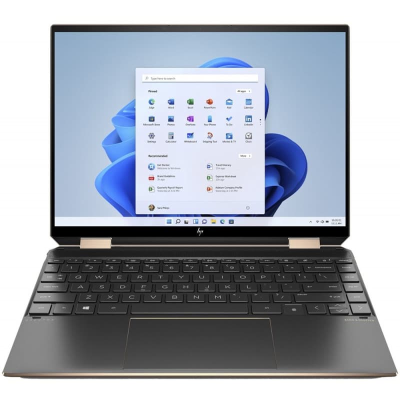 HP Spectre x360 14-ea1015nn Intel Core i5-1155G7 13.5inch WUXGA Touch 16GB 512GB PCIe Intel Iris Xe FPR W11H Nightfall black, "5D5R7EA#ABB" (