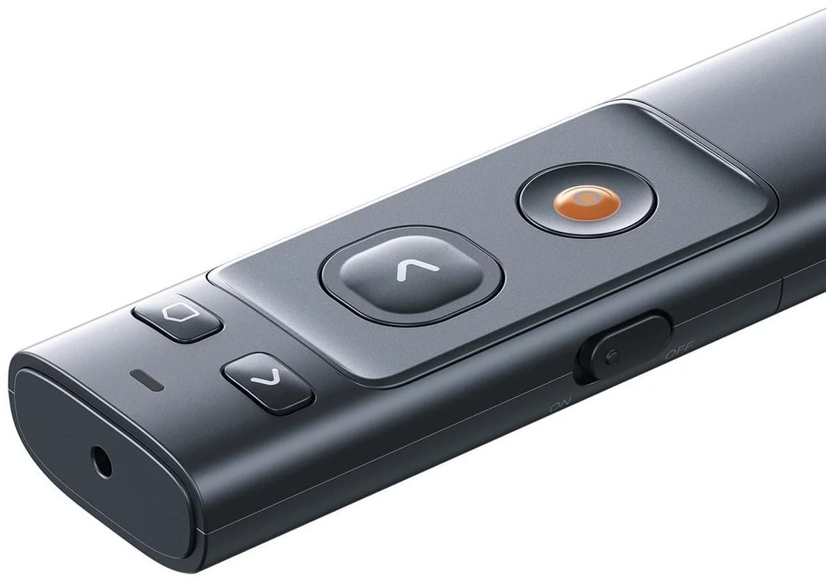 PRESENTER laser Orange Dot Baseus RF2.4GHz, laser rosu, distanta maxima 100m, transmitator USB/USB Type-C, gri "ACFYB-0G" - 6953156220836 — miniatură