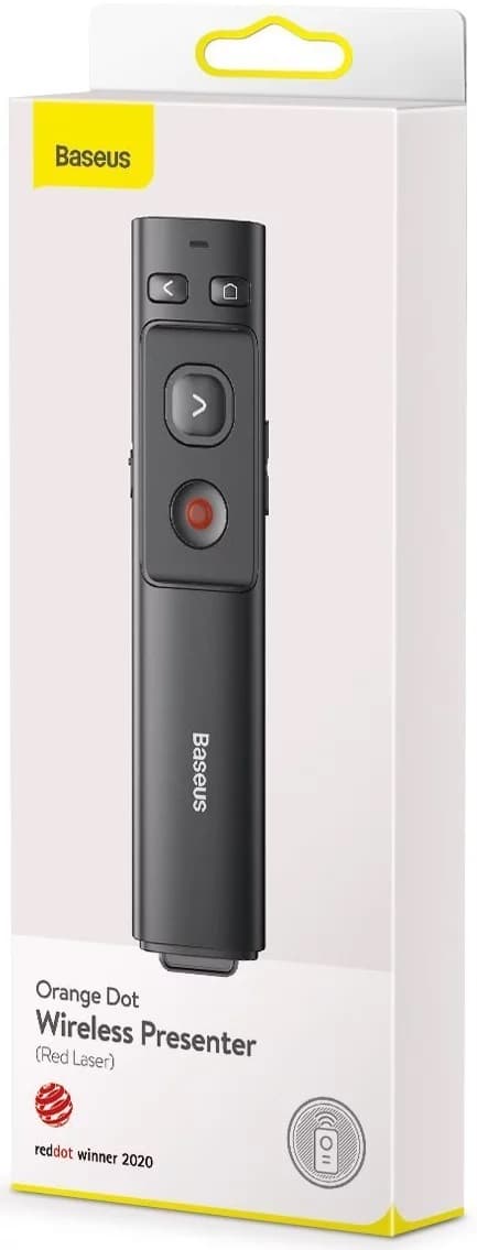 PRESENTER laser Orange Dot Baseus RF2.4GHz, laser rosu, distanta maxima 100m, transmitator USB/USB Type-C, gri "ACFYB-0G" - 6953156220836 — miniatură