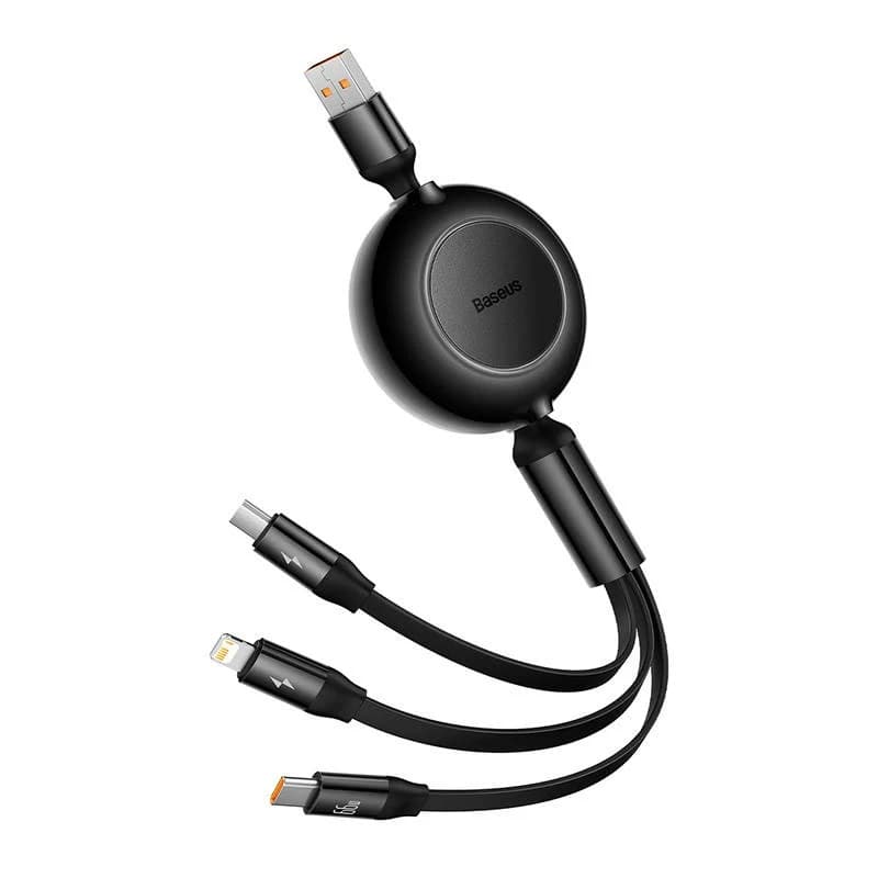 CABLU alimentare si date Baseus, Fast Charging Data Cable pt. smartphone, USB la USB-C / Lightning / Micro, 66W/2A, 480Mbps, negru "CAMJ010101" (include TV 0.18lei) - 6932172609092 — miniatură