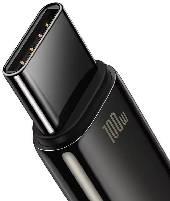 CABLU alimentare si date Baseus, Fast Charging Data Cable pt. smartphone, USB la USB Type-C (T), 100W, 480Mbps, aliaj zinc, braided(nylon),1m, negru, "CAWJ000001" (include TV 0.18lei) - 6932172618087 — miniatură