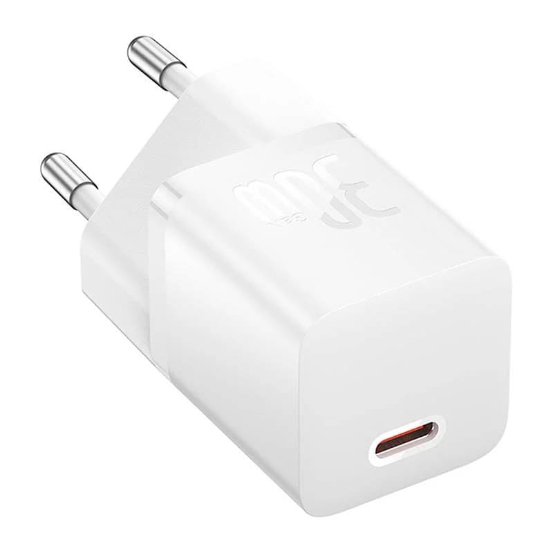 INCARCATOR retea Baseus, GaN5 Fast Charger 30W, 1 x USB Type-C 5V/3A, alb "CCGN070502" - 6932172624446 — miniatură