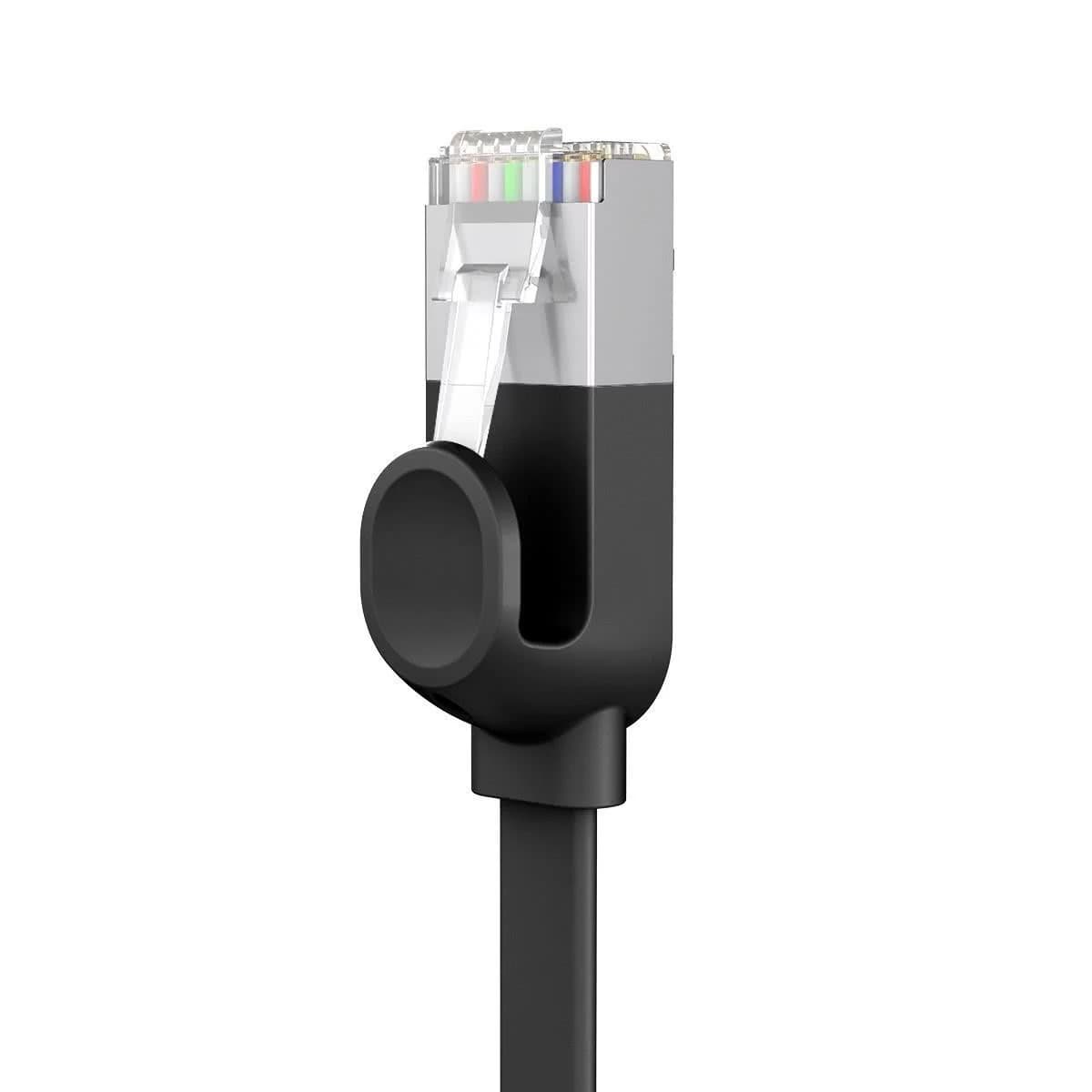 PATCH CORD UTP Baseus Cat6, fire din cupru, flat cable, viteza maxima 1 Gbps, PVC, 8m, negru "PCWL-E01" - 6953156217133 — miniatură