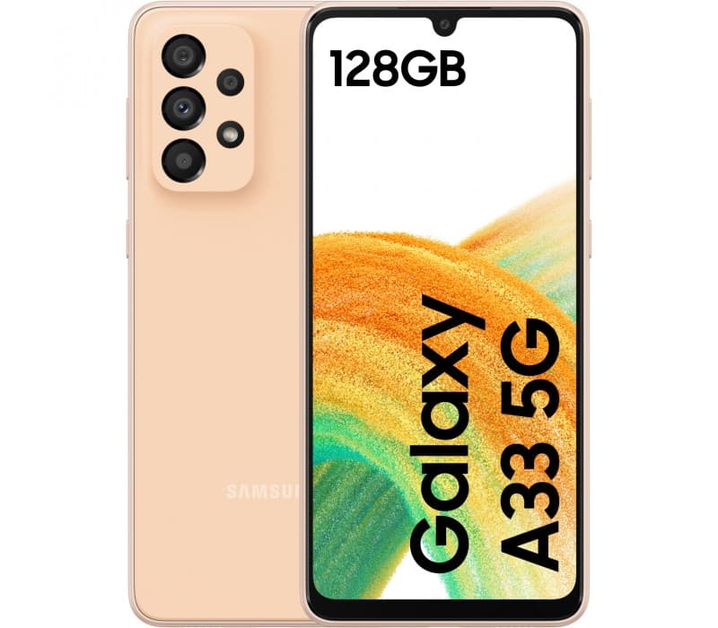 Samsung Galaxy A33 DS Awesome Peach 5G/6.4"/OC/6GB/128GB/13MP/48MP+8MP+5MP+2MP/5000mAh + IP67 "SM-A336BZOGEUE"