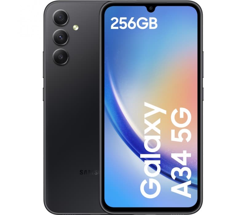 Samsung Galaxy A34 DS Black 5G/6.55"/OC/8GB/256GB/13MP/48MP+8MP+5MP/5000mAh + IP67 "SM-A346BZKEEUE"