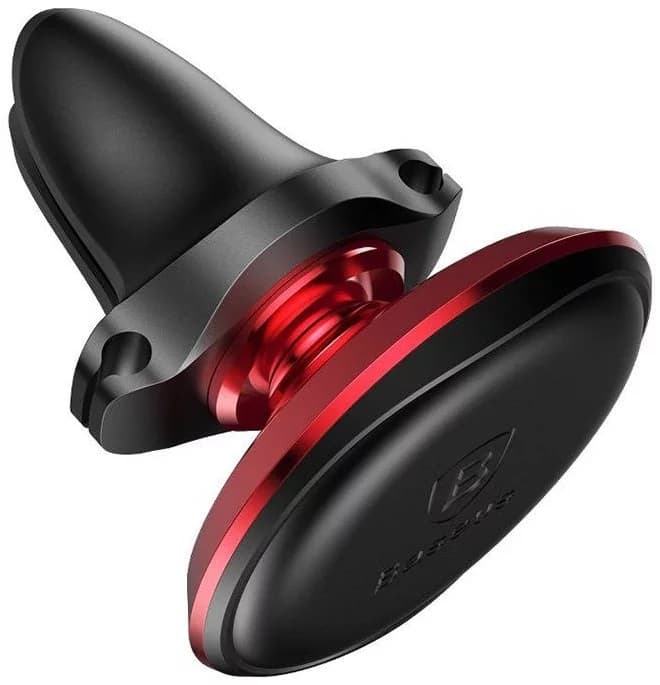 SUPORT AUTO Baseus Magnetic pt. SmartPhone, fixare bord in grila de ventilatie, rotire 360 grade, in partile laterale are 2 prinderi pentru 2 cabluri, rosu "SUGX020009" - 6932172627027 — miniatură
