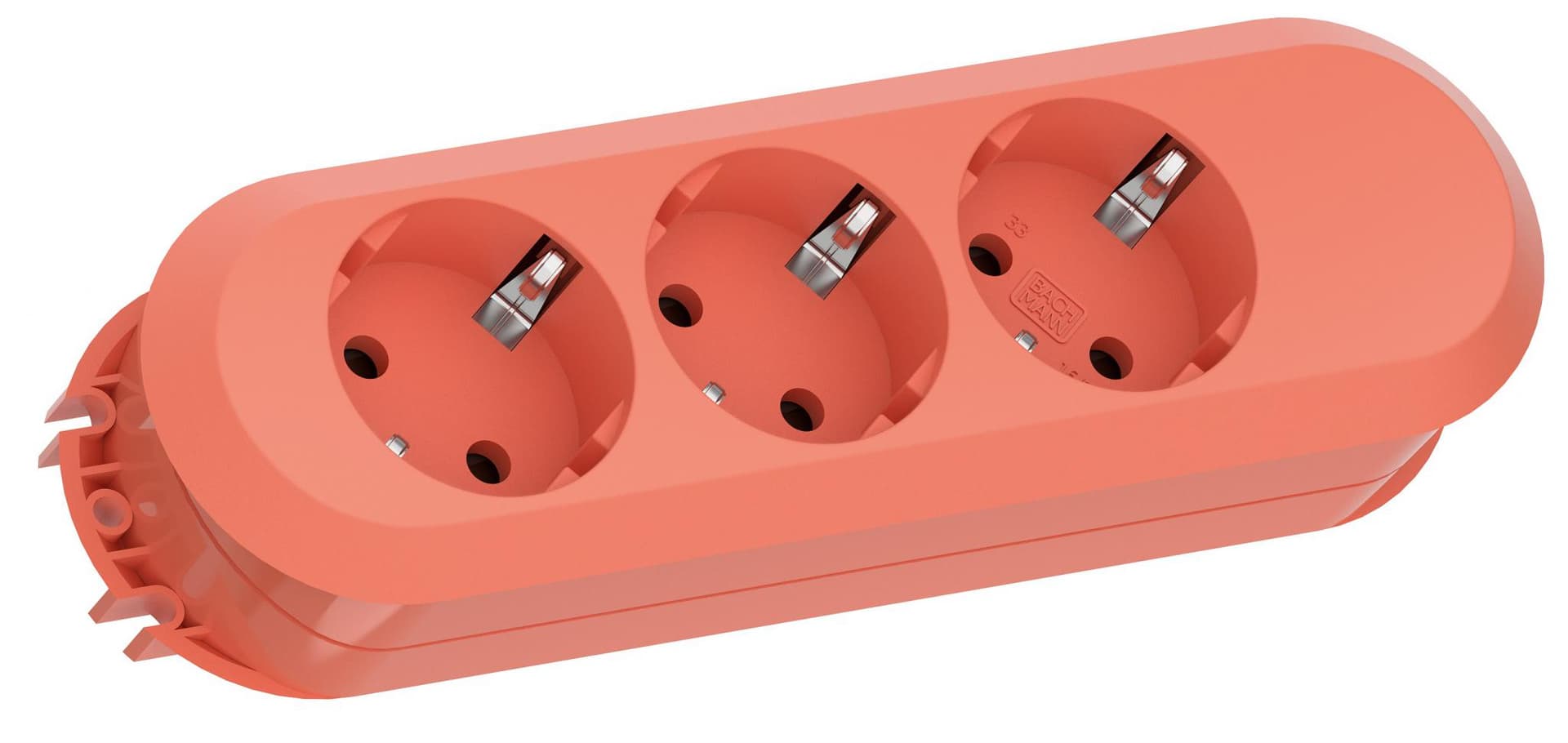 PRELUNGITOR Bachmann, Schuko x 3, conectare prin Schuko (T), cablu 1.5 m, fara protectie, rosu, "BM-387.2703"