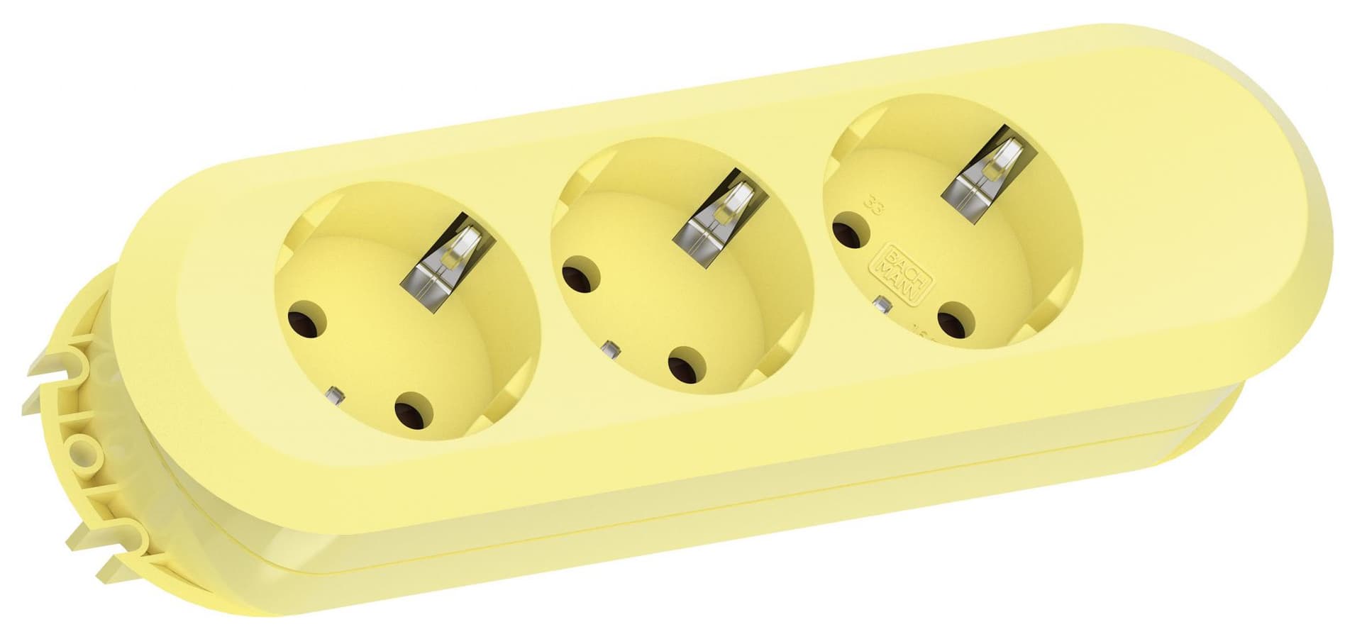 PRELUNGITOR Bachmann, Schuko x 3, conectare prin Schuko (T), cablu 1.5 m, fara protectie, galben, "BM-387.2704"