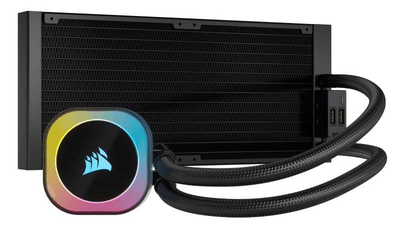 Cooler Corsair "iCUE LINK H115i", skt universal, racire cu lichid, ventilator 120 mm x 2, 2000 rpm, iluminat RGB, "CW-9061002-WW" — miniatură