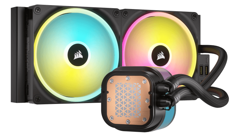 Cooler Corsair "iCUE LINK H115i", skt universal, racire cu lichid, ventilator 120 mm x 2, 2000 rpm, iluminat RGB, "CW-9061002-WW" — miniatură