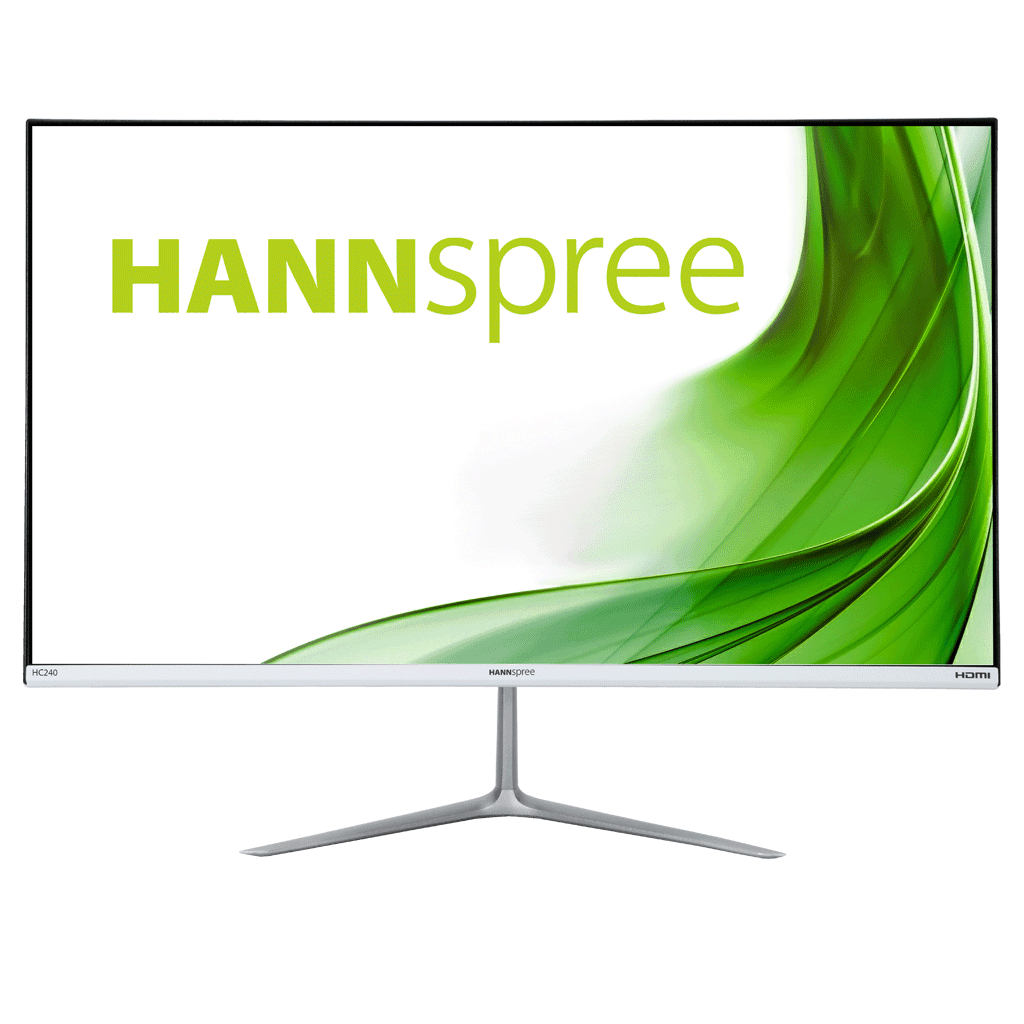 Hannspree, HC240HFW , Monitor, TFT LCD, 23.8" Wide, 1920x1080 Full HD, 250cd/m?, 5 ms, 1000 : 1, HDMI & VGA, 2W x 2, Silver "HC240HFW"