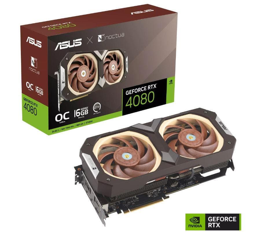 VGA PCIE16 RTX4080 16GB GDDR6X/RTX4080-O16G-NOCTUA ASUS "RTX4080-O16G-NOCTUA"