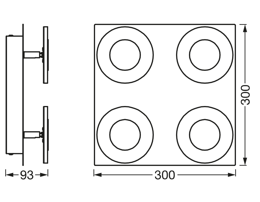 SMART WIFI ORBIS WAVE300SQ IP44TWCRLEDV "000004058075573901" — miniatură