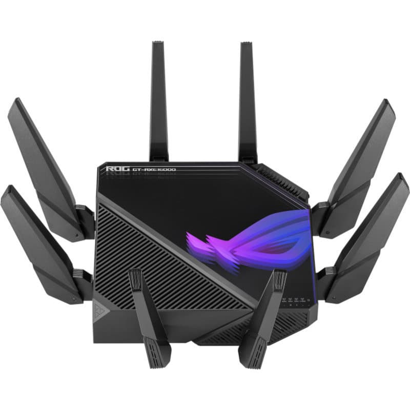 ASUS ROG Rapture GT-AXE16000 Quad-band WiFi 6E 802.11ax Gaming Router Dual 10G ports 2.5G WAN port VPN Fusion AiMesh support "90IG06W0-MU2A10"