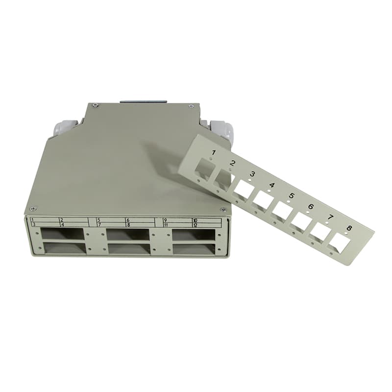 CUTIE DISTRIBUTIE DIN rail fibra optica LOGILINK, pentru cuple LC si SC, otel, gri, "FB5000" — miniatură