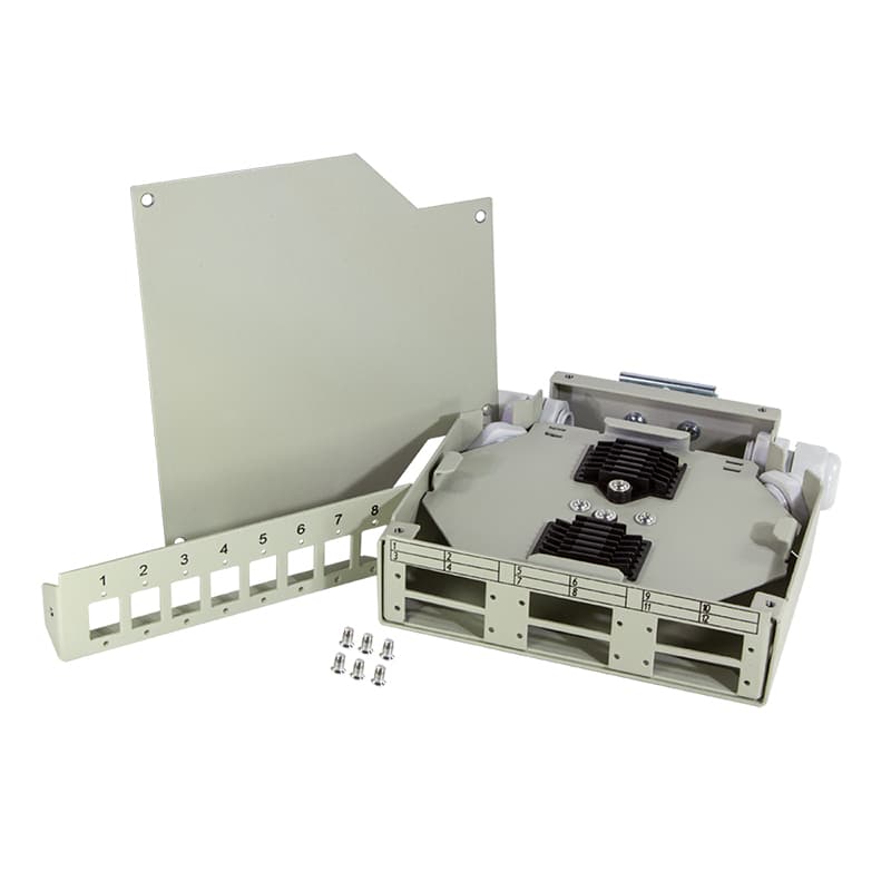 CUTIE DISTRIBUTIE DIN rail fibra optica LOGILINK, pentru cuple LC si SC, otel, gri, "FB5000" — miniatură