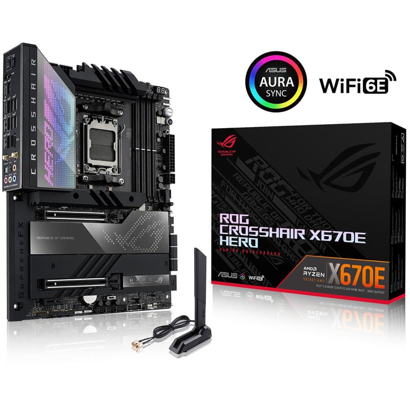Placa de baza ASUS ROG CROSSHAIR X670E HEROAM5, X670, USB4, MB "ROGCROSSHAIRX670EHER" — miniatură