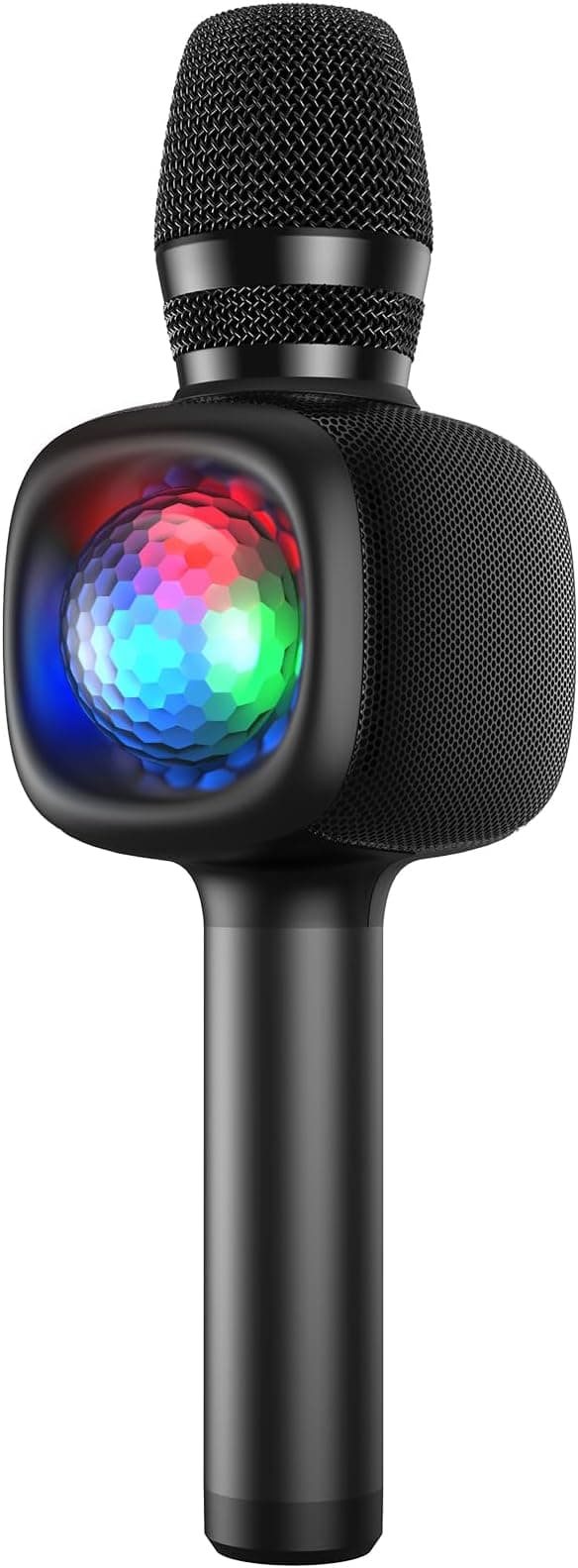 Microfon OneOdio, wireless, conectare prin Bluetooth 5.2, sensibilitate -52 dB, acumulator 1800 mAh, karaoke | Iluminare | 4 moduri voce, negru, "Bopmen-Star-10-Black"