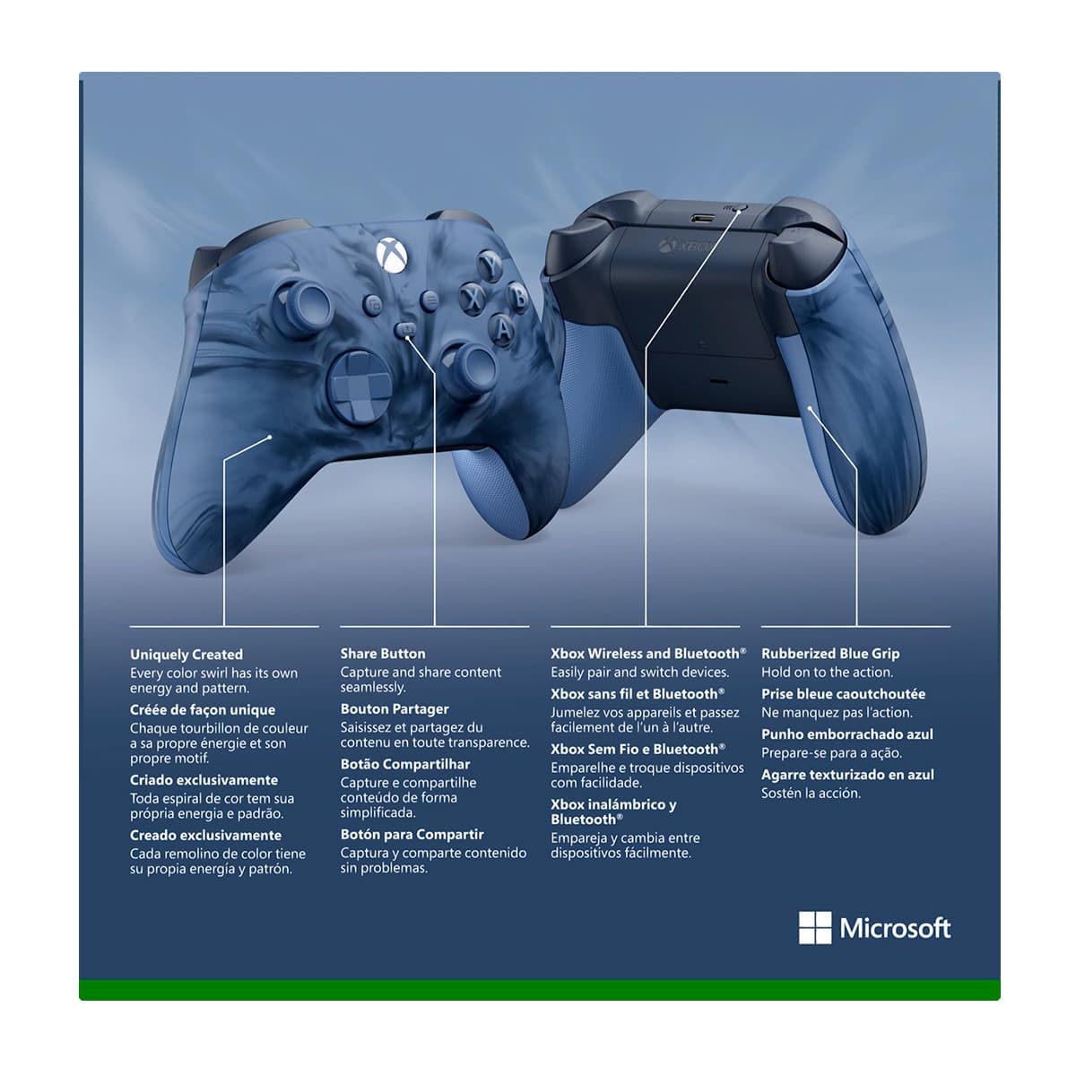 GAMEPAD si VOLAN Microsoft MS Xbox Wireless Controller M Branded je EN/FR/DE/IT/PL/PT/RU/ES EMEA,"QAU-00130" — miniatură