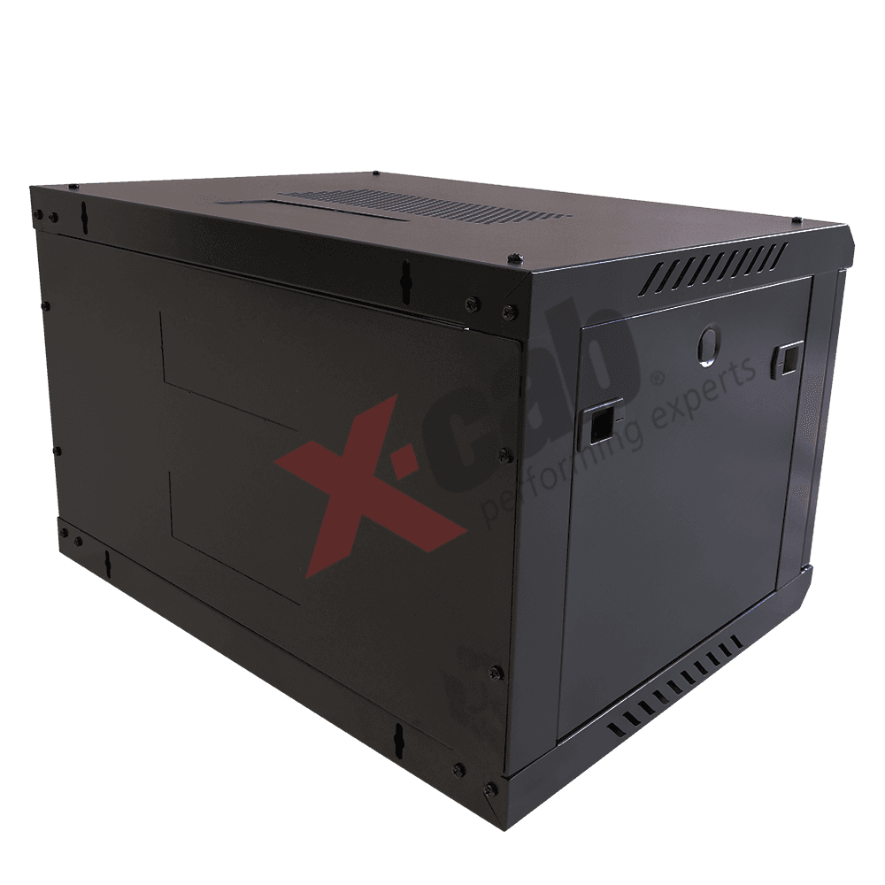 Cabinet metalic de perete 19”, tip rack wallmount, 9U 600x450 mm, Xcab Negru "Xcab-9U45S.9004" — miniatură